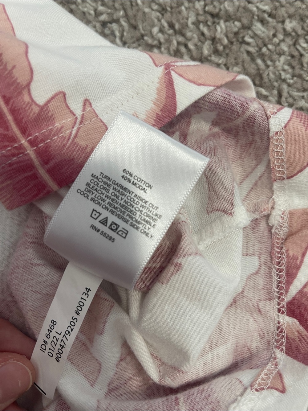 Men’s Express White Tee with Dusty Pink Feather Motif - Picture 3 of 4